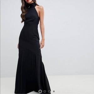 ASOS design tall high neck maxi - black